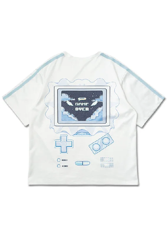 Game Over Jersey White Oversized Tee