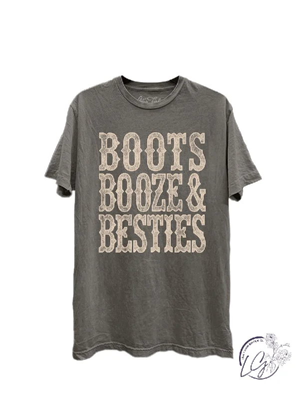 Boots Booze & Besties Graphic Top