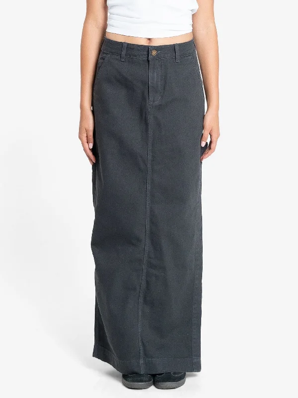 Carpenter Maxi Skirt - Dark Charcoal