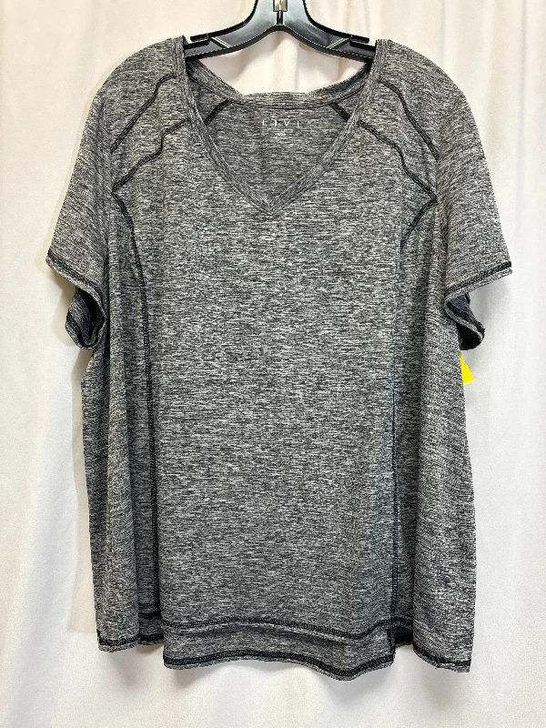 Athletic Top Short Sleeve By Lane Bryant In Grey, Size: 4x