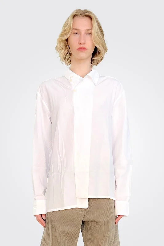 Asymmetrical Button Down Shirt - White