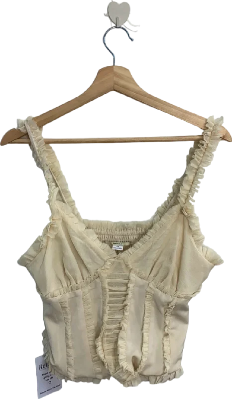 Kimchi Blue Cream Frill Strappy Top M