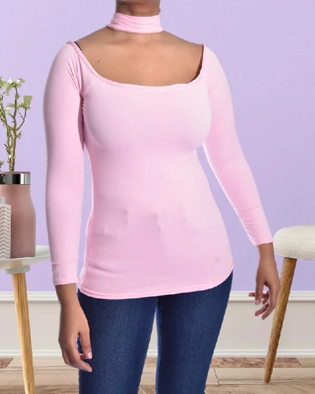 Ladies Pink Choker Top