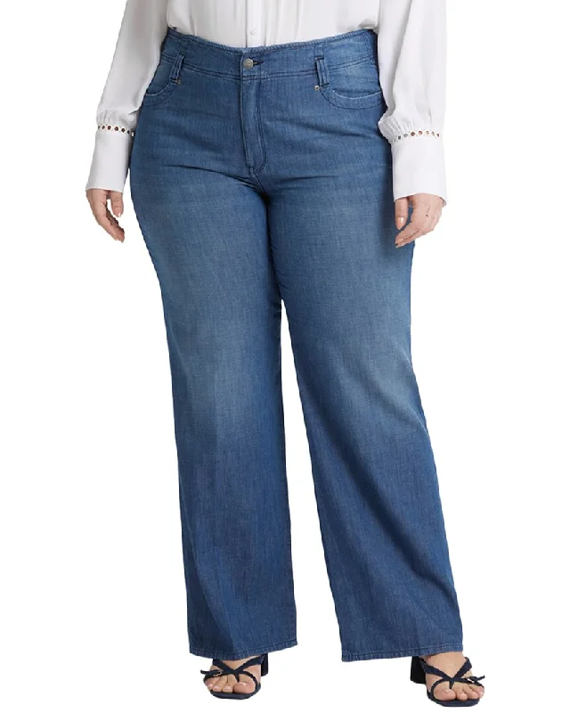 NYDJ Plus Teresa Mission Blue Wide Leg Jean