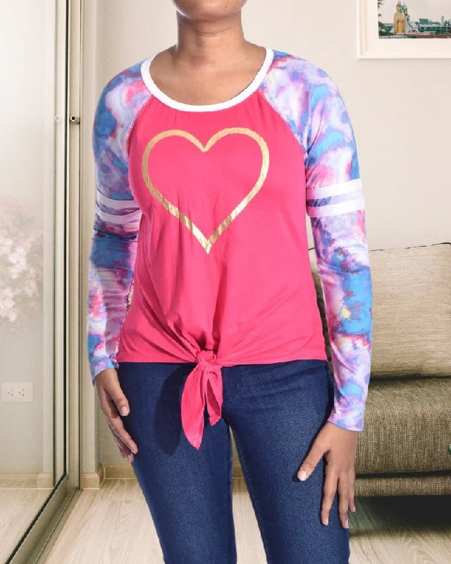 Pink Tie Dye Long Sleeve Top