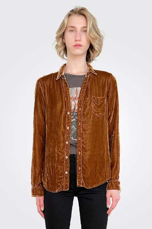 Sloane Velvet Shirt - Teak