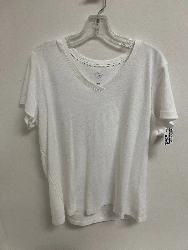 Top Short Sleeve Basic By St Johns Bay In White, Size: 2x