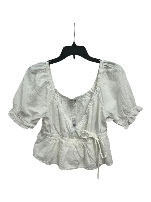 Top Short Sleeve By American Eagle In White, Size: S