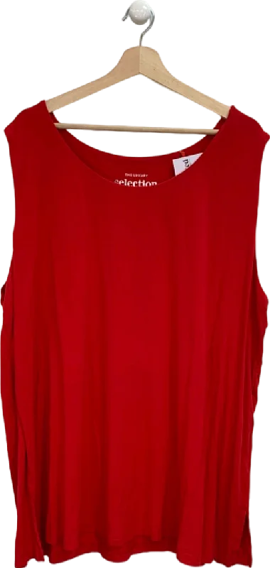 Ulla Popken Red Sleeveless Top UK XXXL