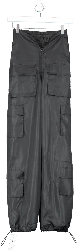 Fashion Nova Black Elasticated Cargo Trousers UK XS