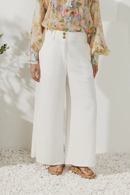 Keira White Wide Leg Pants