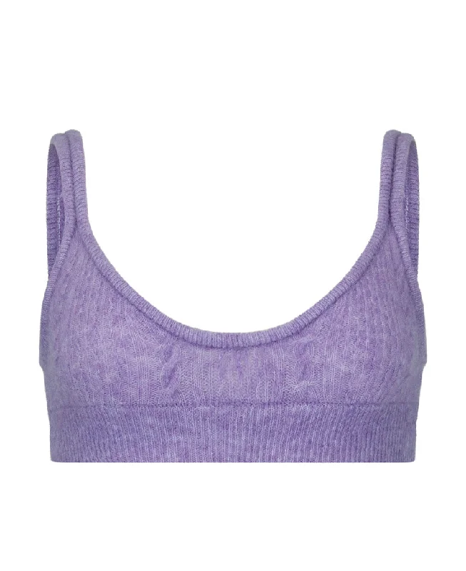 CABLE KNIT WOOL BRALET