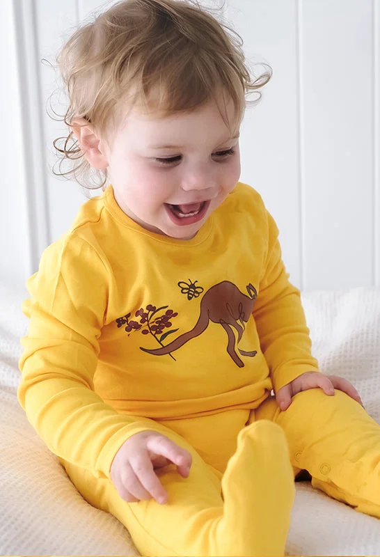 100% Organic Cotton - Kangaroo Snap Button Sleepsuit - Free Gift