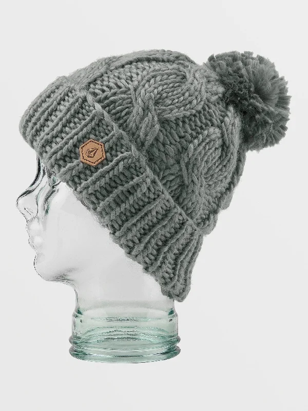 Womens Hand Knit Beanie - Storm Grey