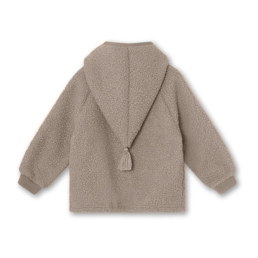 MINI A TURE Kids LIFF Teddy Jacket in Grey Brown