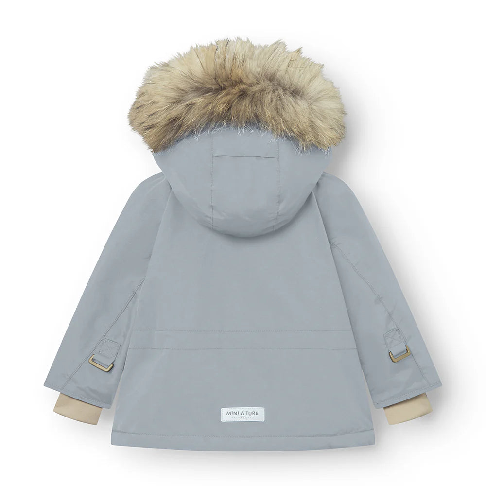 MINI A TURE Kids WALLY Winter Jacket w/ Fur Hat in Citadel Blue