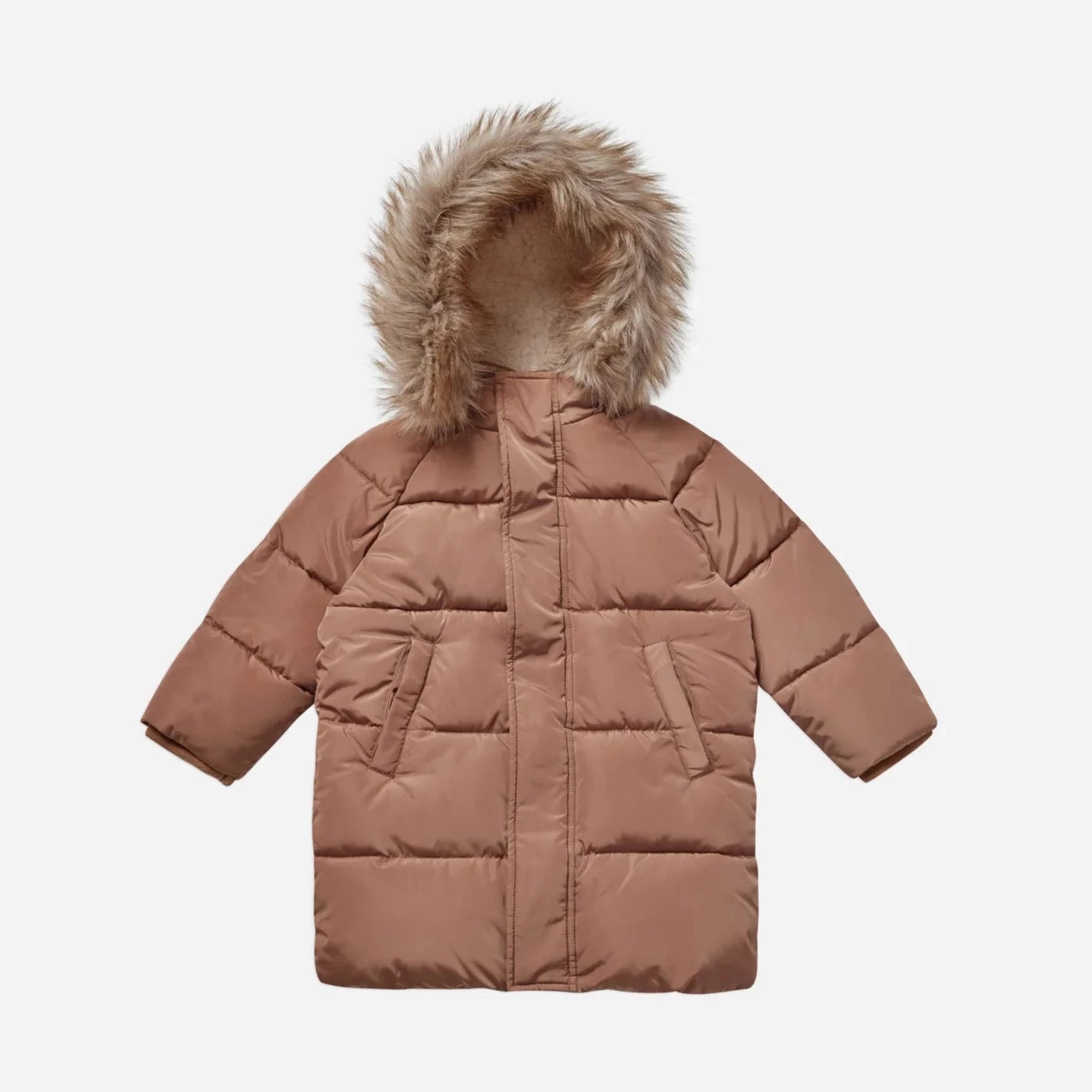 Rylee + Cru Kids Long Down Puffer Winter Jacket - Mocha II