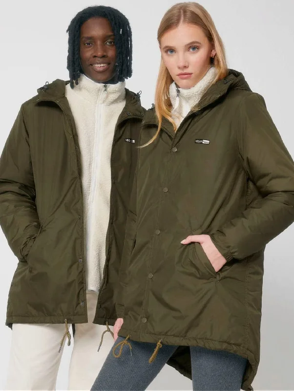 Vegan Happy Unisex Padded Parka Jacket | Multiple Colours