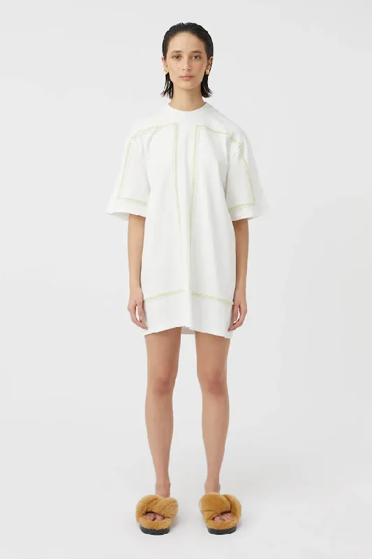 Fortuna Mini Tee Dress Soft White