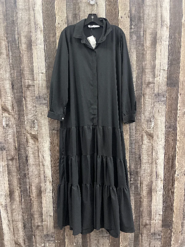 Dress Casual Maxi By Zara In Black, Size: L