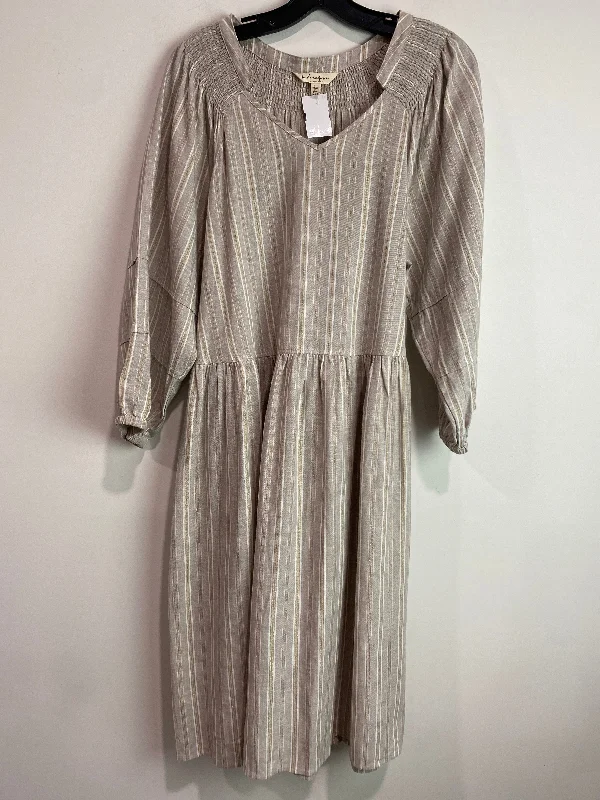 Dress Casual Midi By Cmc In Beige, Size: Xl