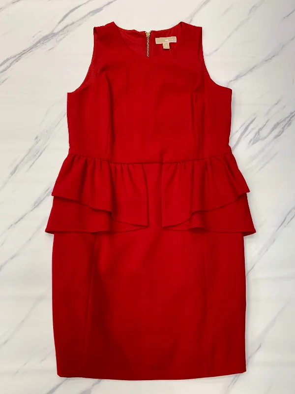 Dress Casual Midi By Michael By Michael Kors In Red, Size: 12