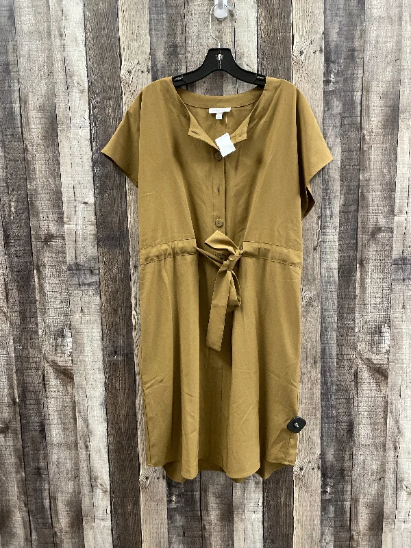 Dress Casual Midi By Prologue In Brown, Size: L