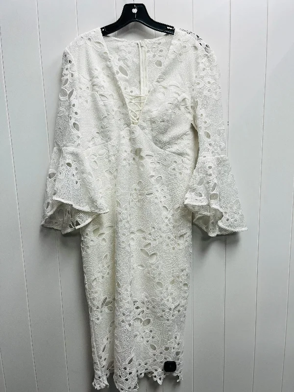 Dress Party Midi By Bardot In White, Size: 8