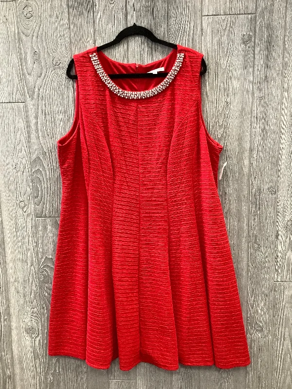 Dress Party Midi By Sandra Darren In Red, Size: 24