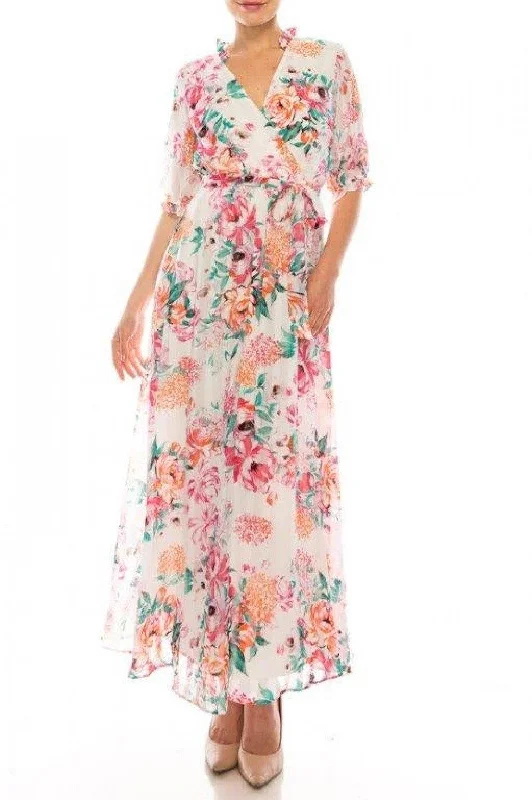 Maison Tara Floral Print Maxi Dress