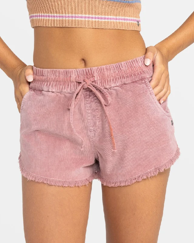 Roxy Scenic Route Cord Shorts-Mauve Orchid