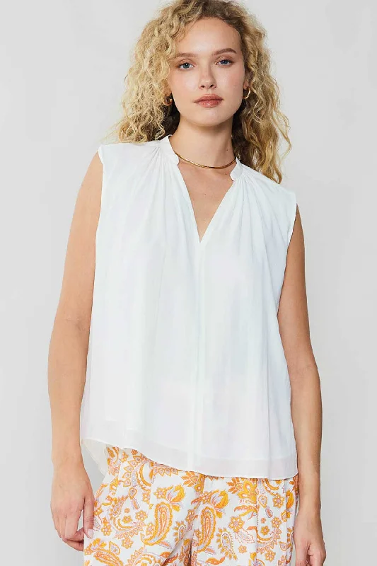 Shirred Sleeveless Top