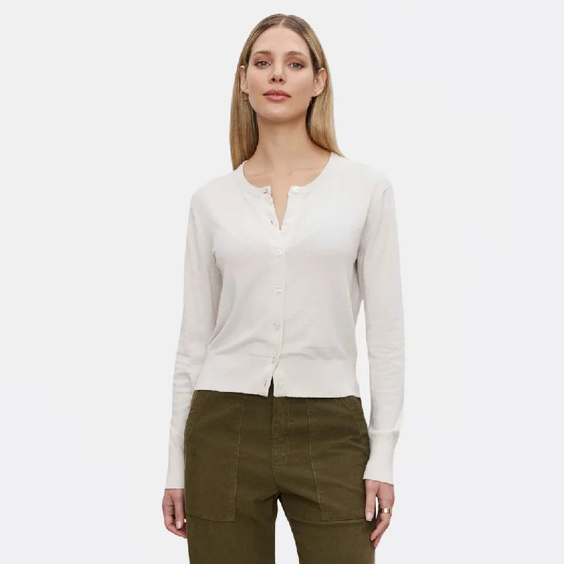 Violette Lux Cotton Cashmere Cardigan (Chalk)