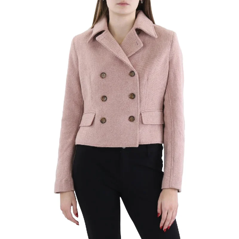 Womens Wool Suit Separate Double-Breasted Blazer